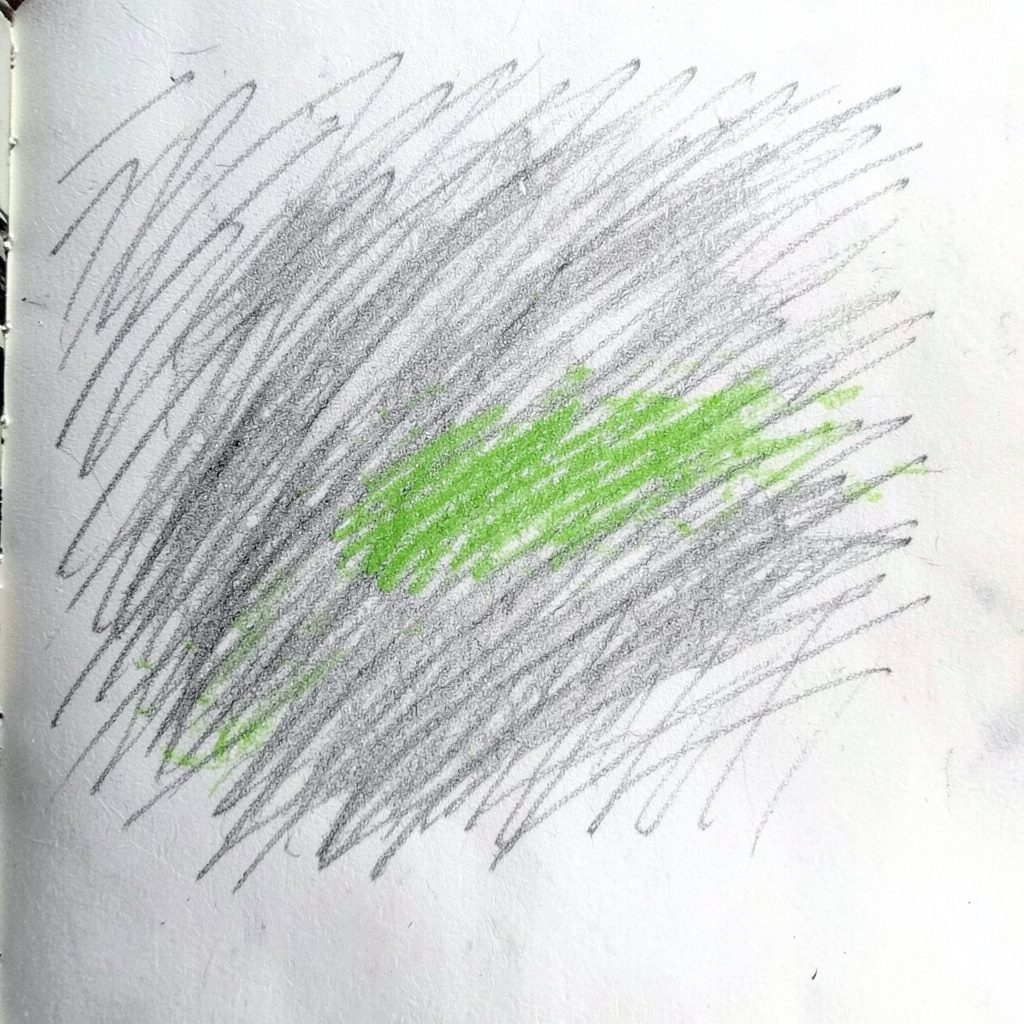Boceto en grafito de un espacio de oficina con equipos de impresión, líneas limpias, sombreado suave, atmósfera corporativa serena